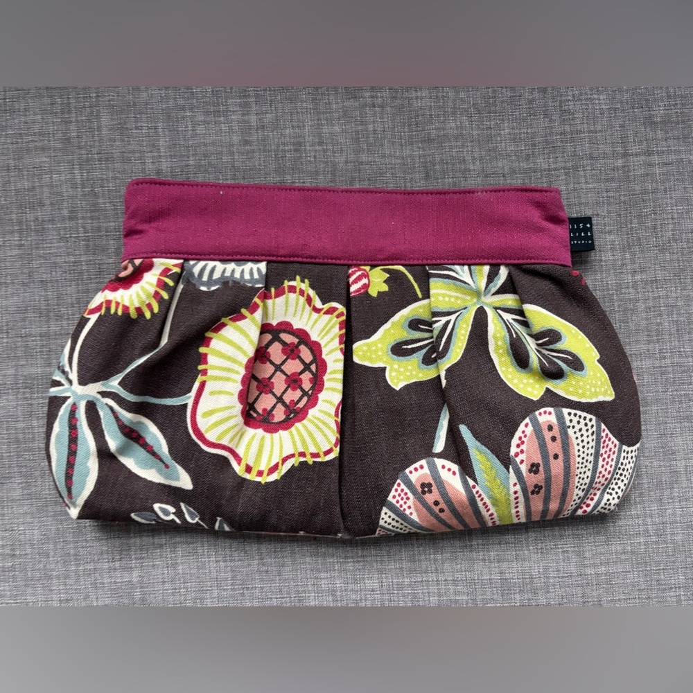 1154 Lill Studio Floral Clutch with Pink and Green